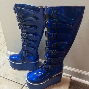 Custom-made Blue Demonia Trinity Boots